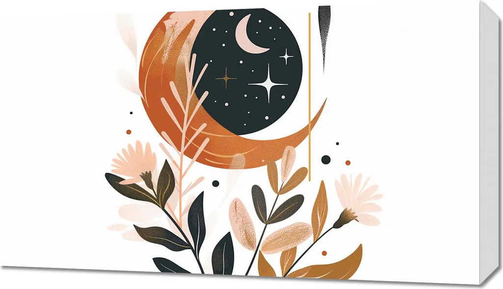 Image 70 x 40 cm Force et lune - Tableau décoration murale zen design