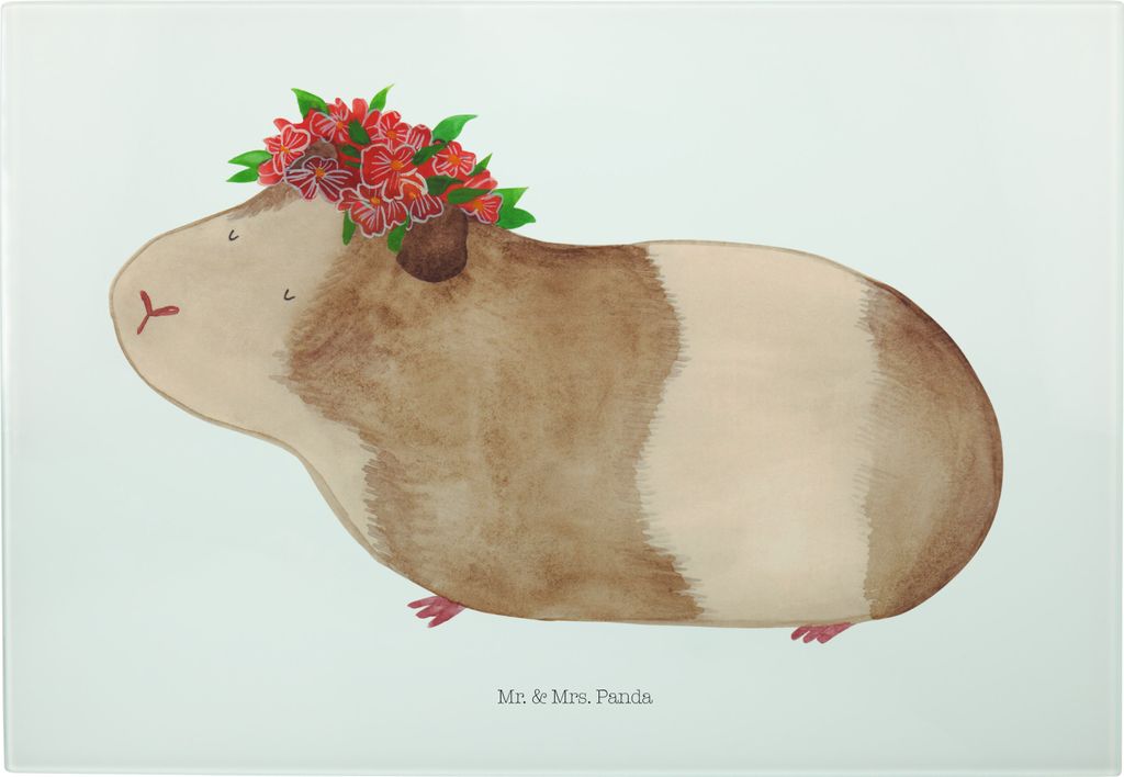 Mr. & Mrs. Panda schneidbrett Meerschweinchen Weisheit - Weiß - Geschenk, Spruch, Motivation, Schneidebrett Glas, Schneideplatte, Frühstücksbret...