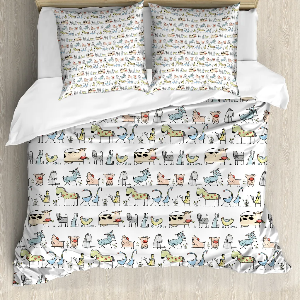 Sogni d'Oro con ABAKUHAUS Copripiumino 155x220 Cartoon Dorf