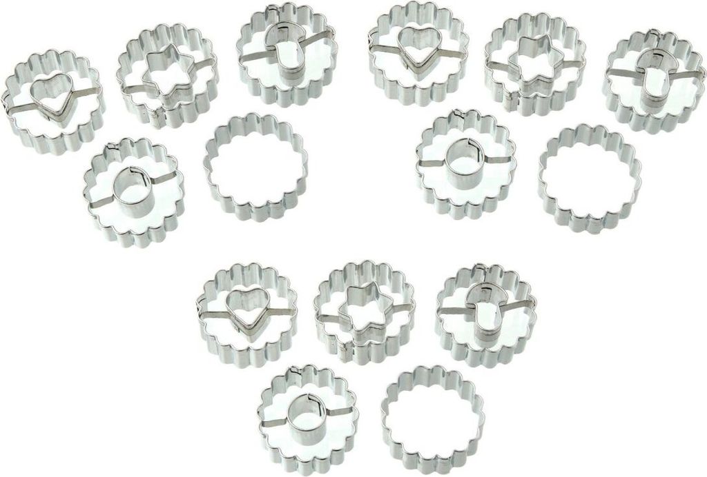 Dr. Oetker 15er Mini-Linzer Ausstecher-Set, Ausstechformen für Weihnachten, hochwertige Ausstecher für Plätzchen, Kekse und Fondant, vielfältig...