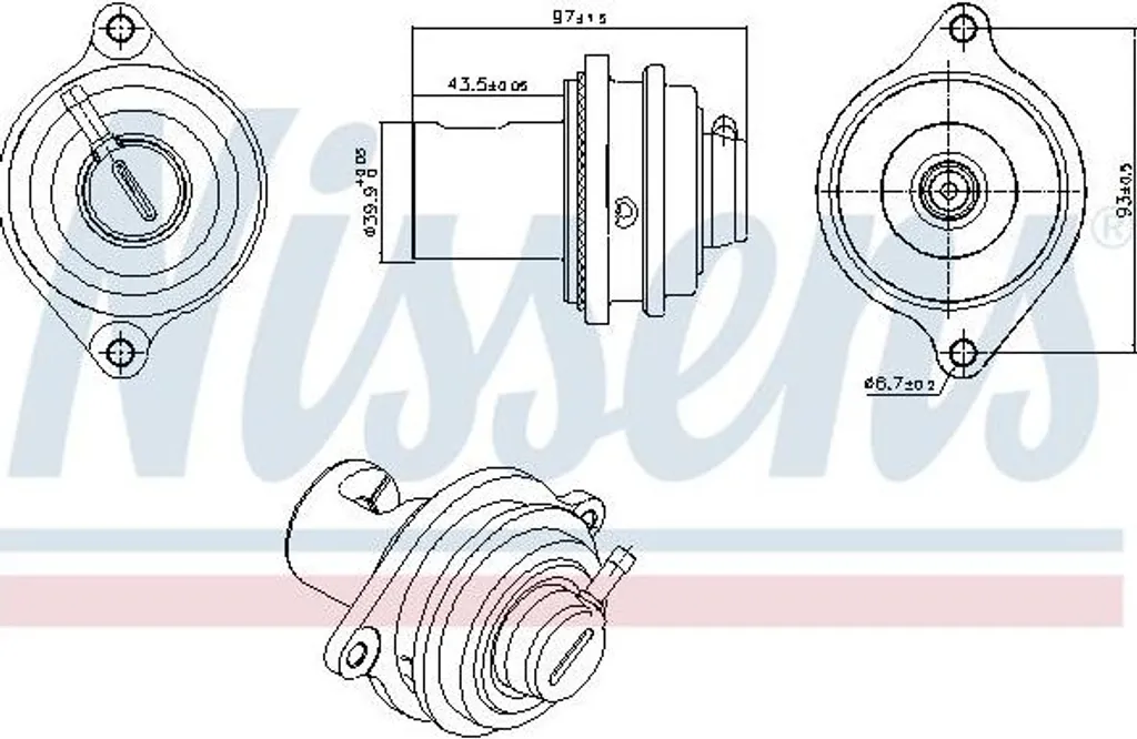 Vanne EGR Haute Résistance NISSENS 98411 - Équivalent OE 6401401660