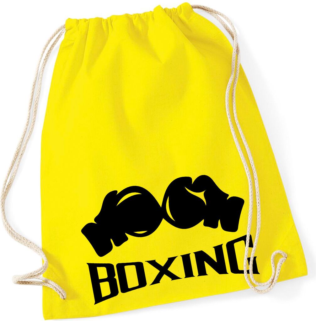 Huuraa Turnbeutel Boxing Boxhandschuhe 12 Liter Yellow Baumwolle Rucksack Geschenkidee