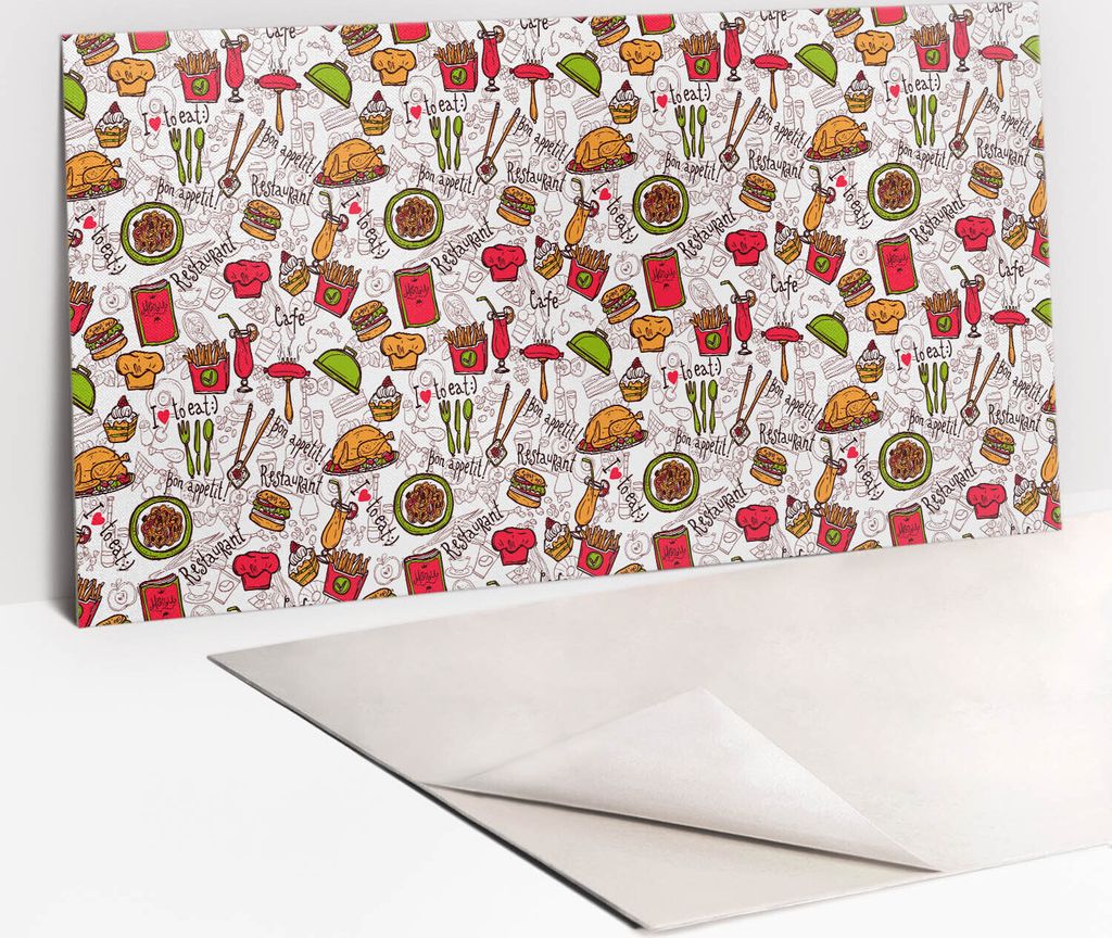 PVC-Wandschutz für die Küche - Stilvoller Schutz für Ihre Wände 100 x 50 Bon Appetit Restaurant