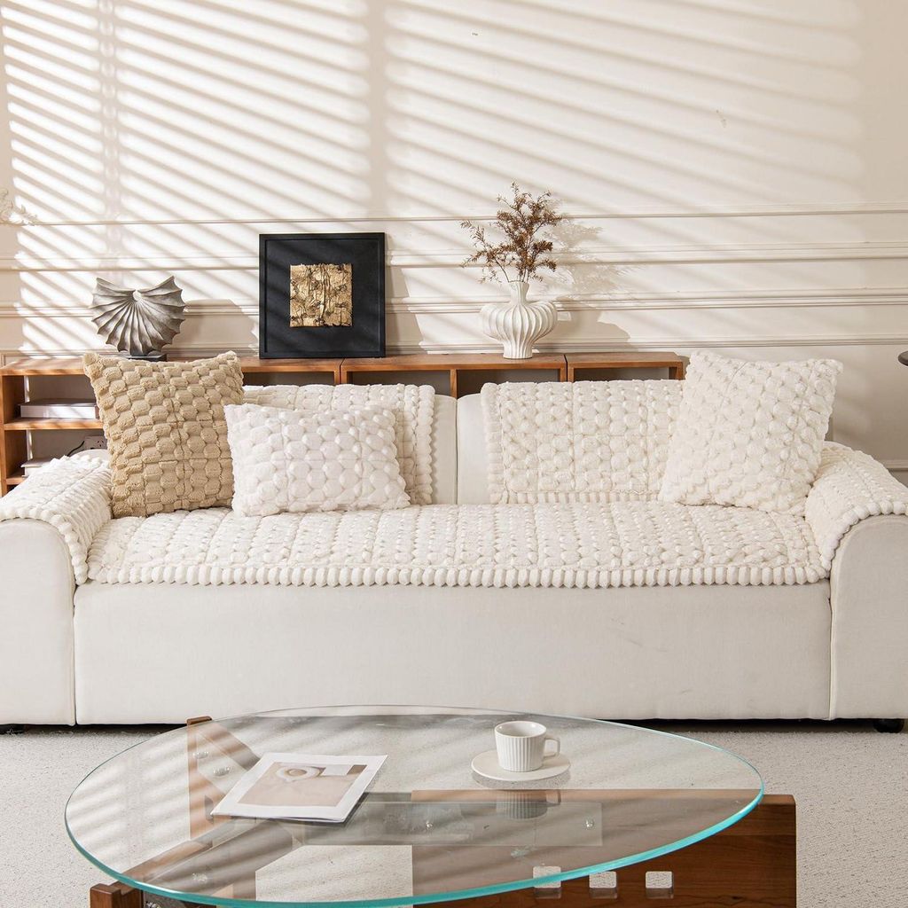Sofa Auflage rutschfest Plüsch Sofaschoner 70x150cm Beige