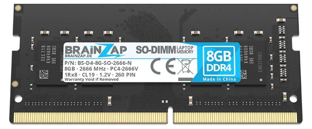 Extension Mémoire RAM 8 Go DDR4 pour Multitâche Fluide sur Notebook