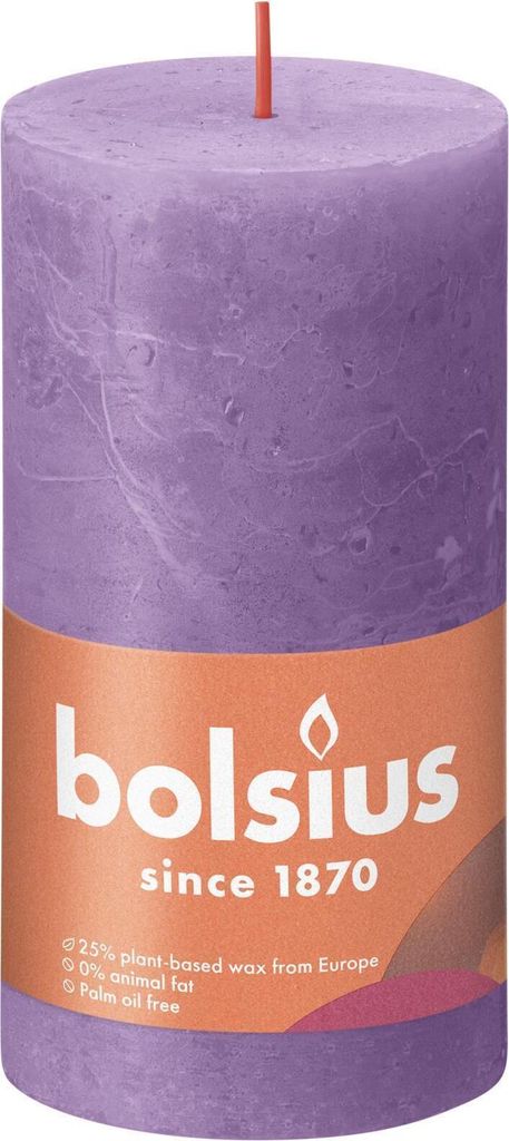 Bolsius Rustik Stumpenkerze Blühendes Veilchen 130/68mm Produktbild 