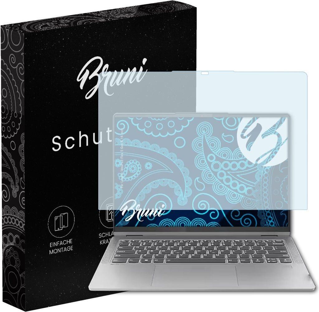 Bruni Basics-Clear 2x Schutzfolie kompatibel mit Lenovo Idea Pad Flex 5 Gen 8 (14 Inch) Folie