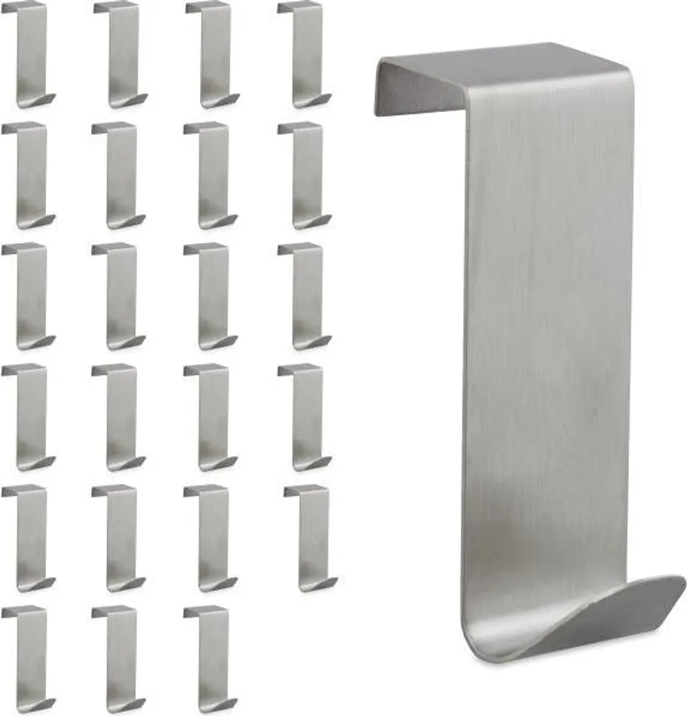 24 Ganci Porta in Acciaio Inox - Organizzazione Casa e Famiglia