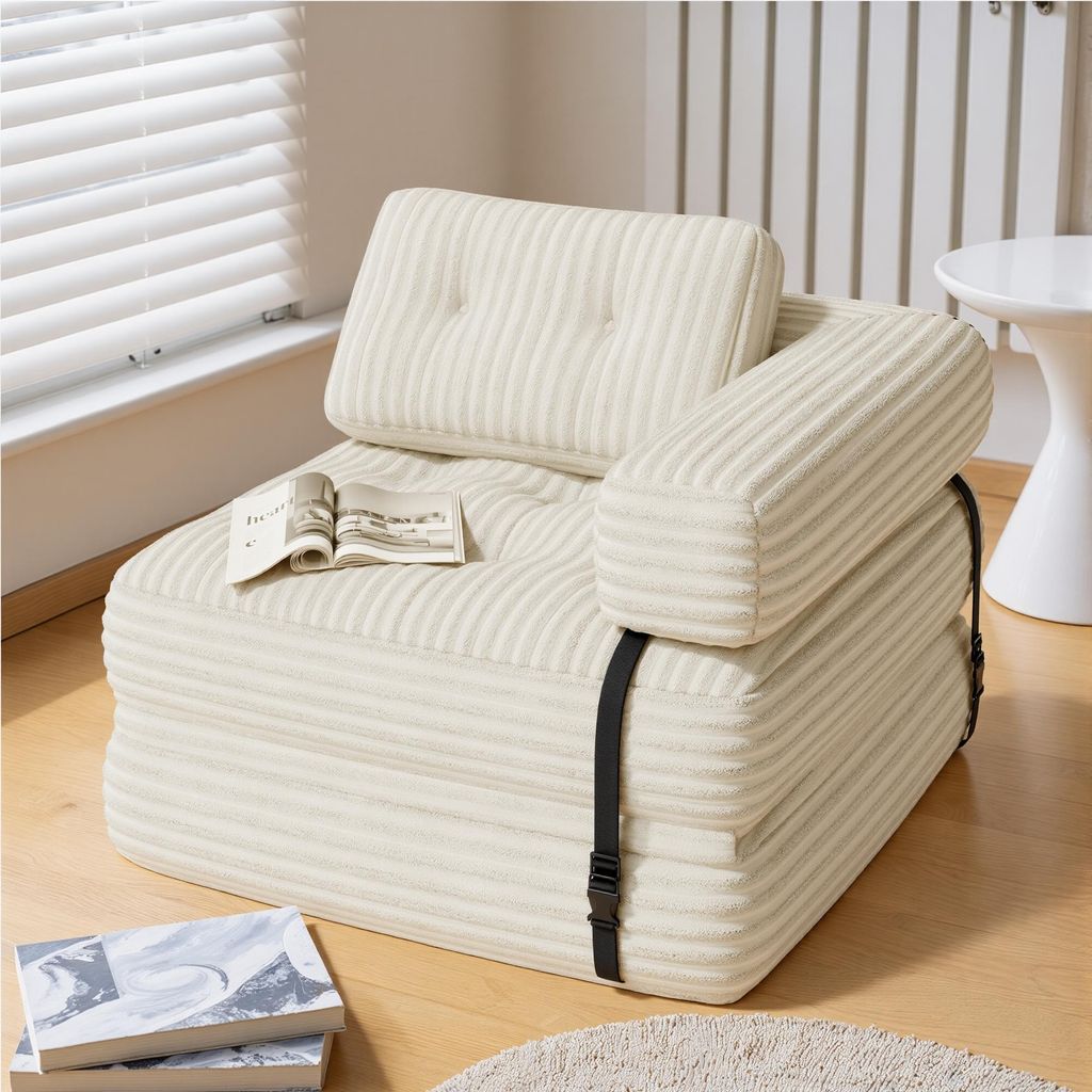 BEALIFE Pouf pliable 3 en 1 | Comme canapé, fauteuil & lit Image du produit 