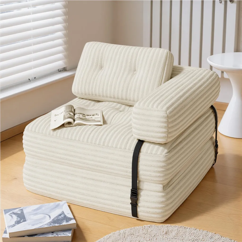 Optimisez votre petit espace avec ce fauteuil convertible 3 en 1 Beige