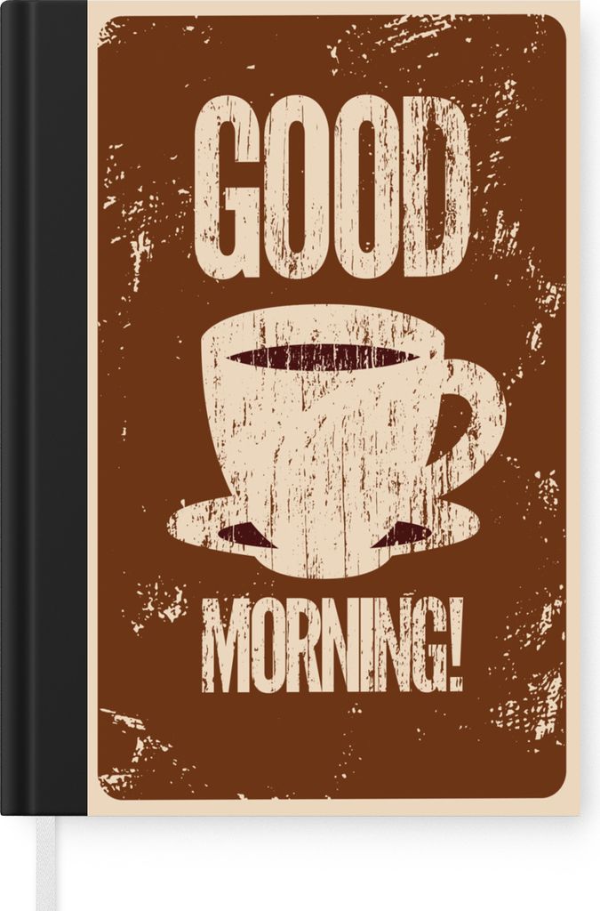 MuchoWow Notizbuch Tagebuch Haushaltsbuch Notebook A5 Vintage - Guten Morgen! - Kaffee - Zitate - Sprichwörter - Notizblock - Notizheft - Notebo...