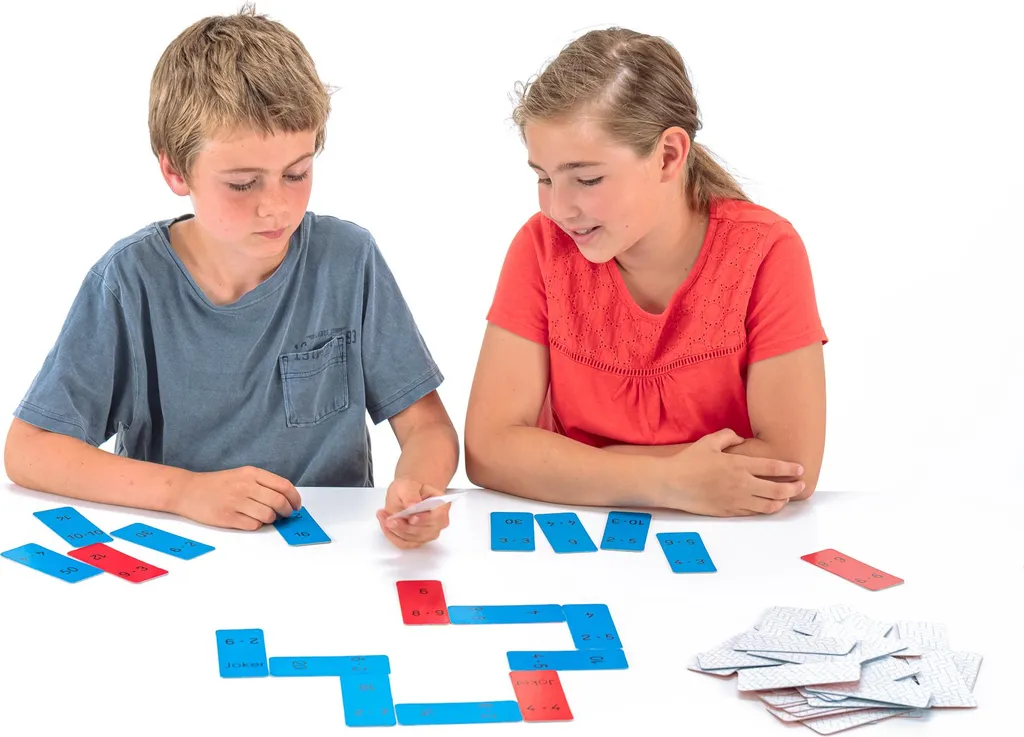 Domino multiplication 100 : jeu éducatif mathématiques en bois durable