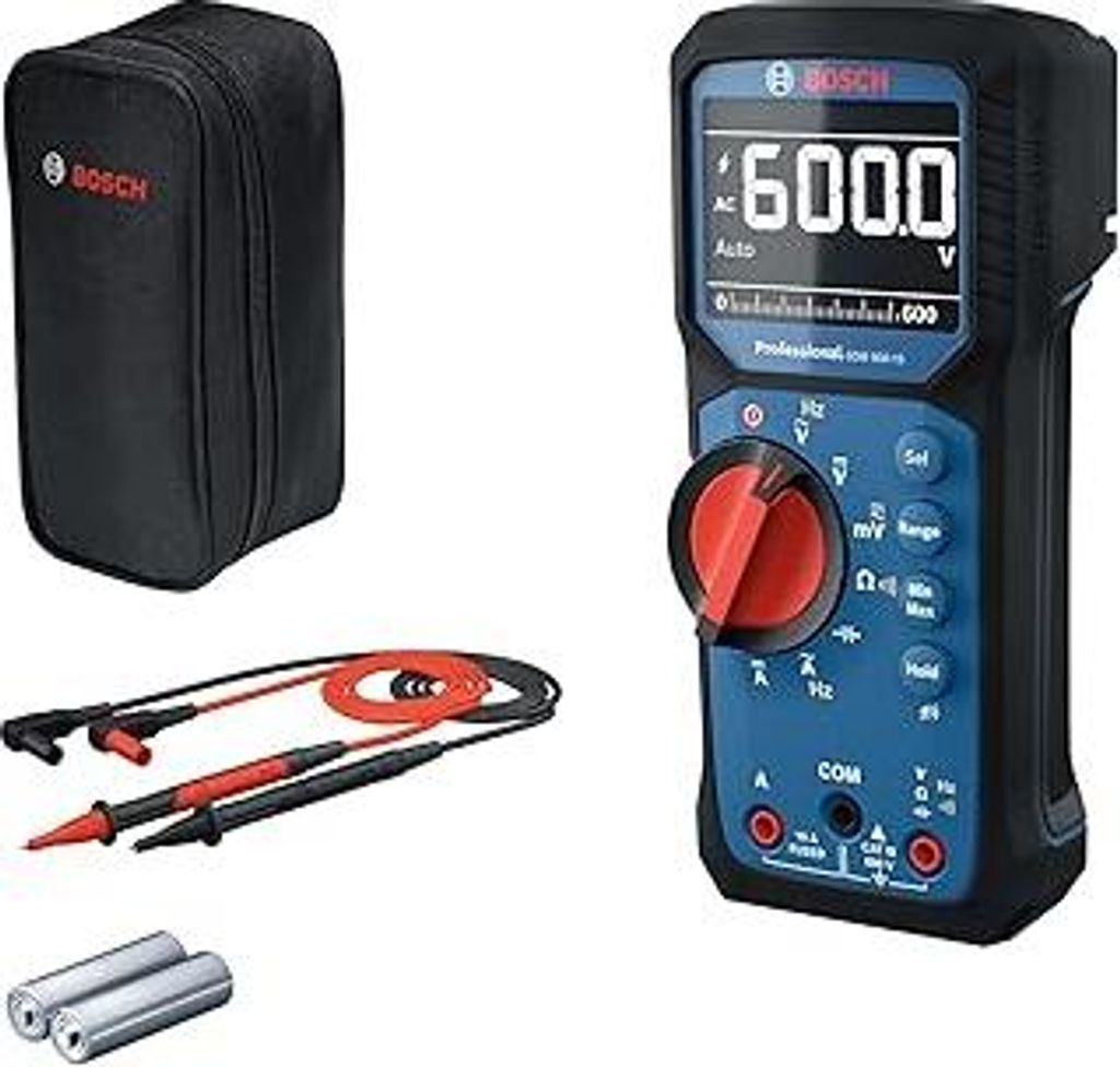 Bosch Professional Digitales Multimeter GDM 600-15 (True RMS, invertiertes LCD, misst Frequenz, Durchgang, Widerstand, Kapazität, Min.,Max., Durch...