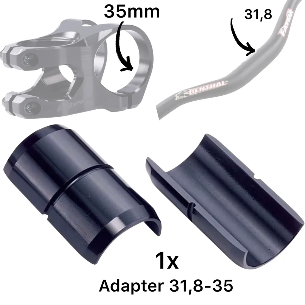 Réducteur inverse 35/31,8mm noir 01554 : supprimez le jeu de fixation