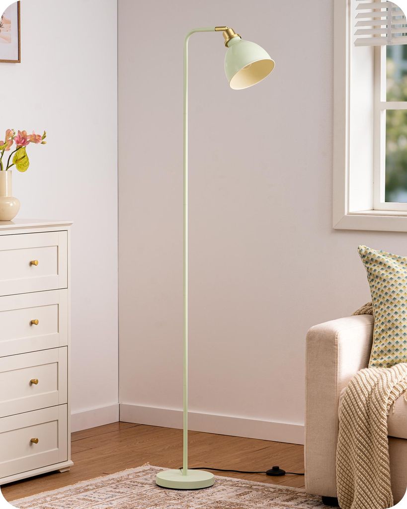 EDISHINE Vloerlamp, industriële stijl, verstelbare lampkop, Productafbeelding 