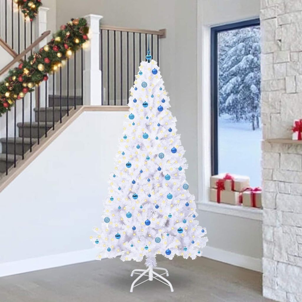 Maison Exclusive - Künstlicher Weihnachtsbaum Weiß 240 cm PVC und Stahl