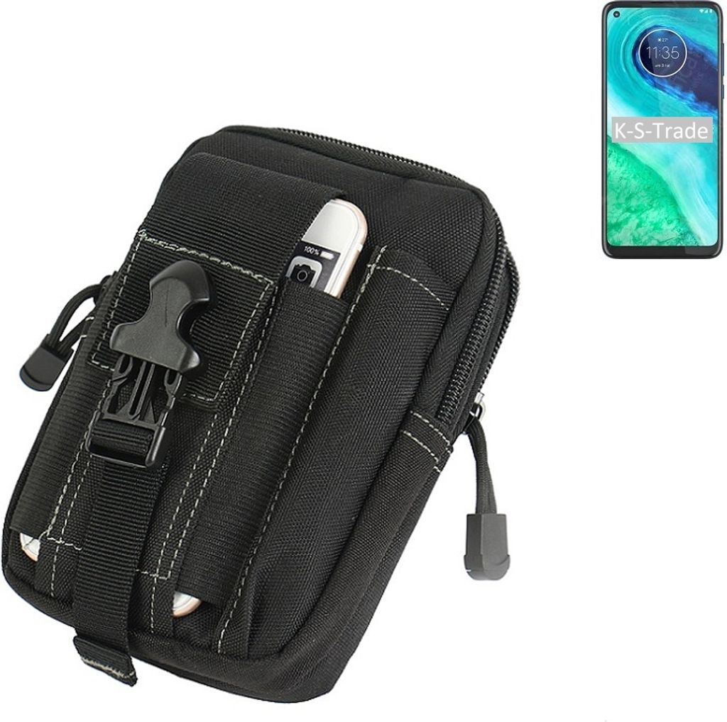 K-S-Trade Gürtel Tasche kompatibel mit Motorola Moto G8 Gürteltasche Holster Schutz Hülle Handy Hülle Smartphone outdoor Handy-Hülle schwarz