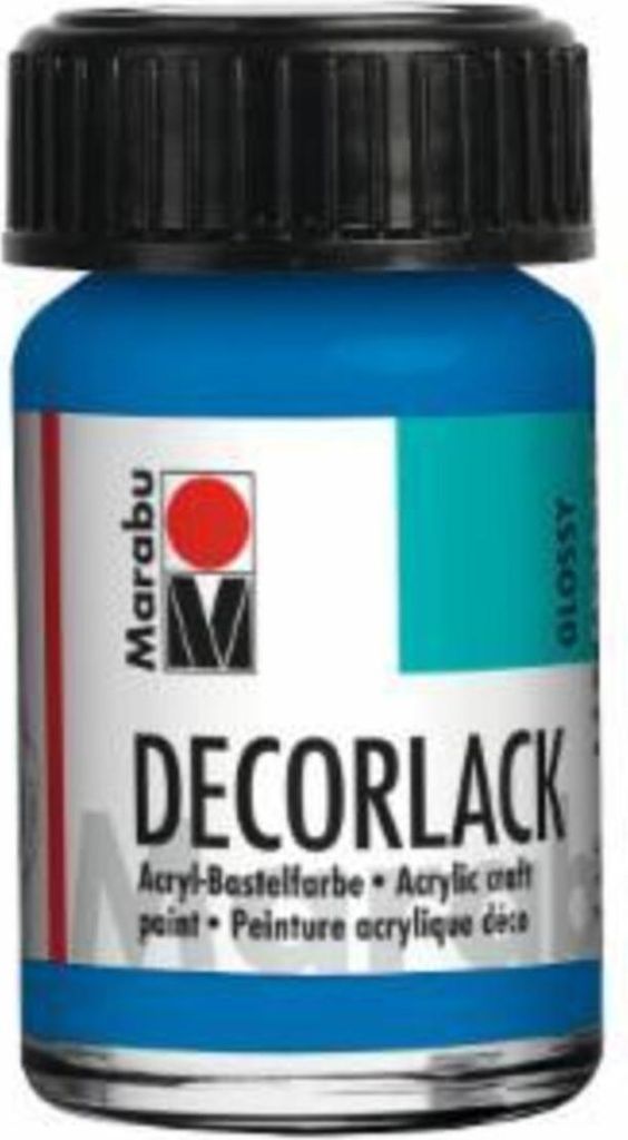 Marabu 1130 39 095 Decorlack Acryl, Azurblau 095, 15 ml