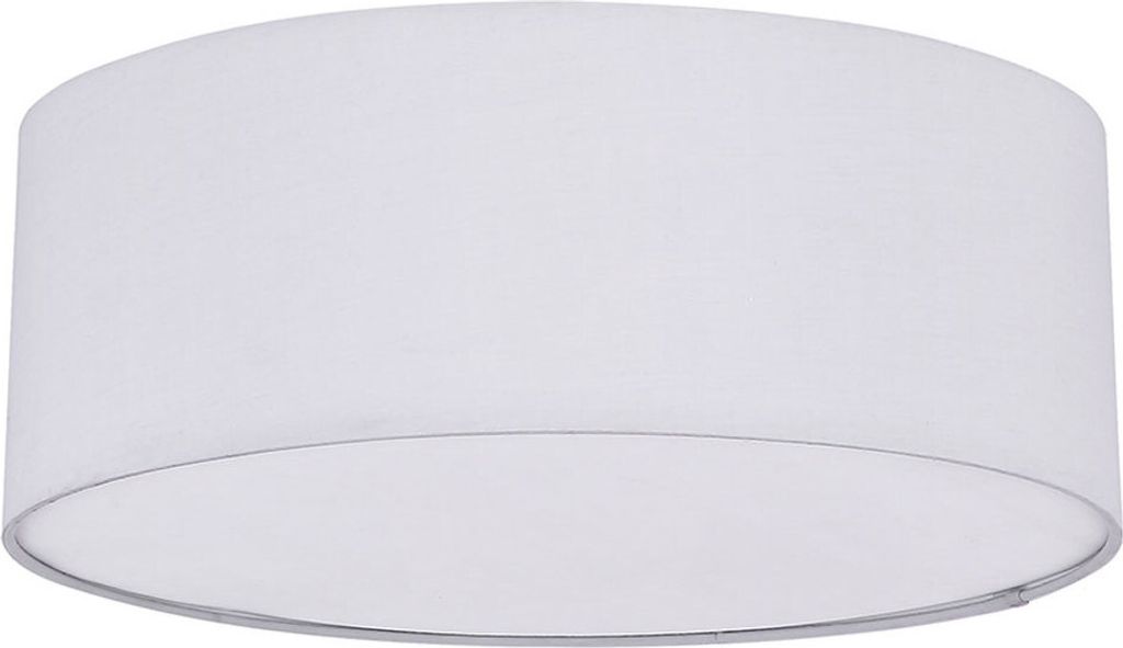 Deckenleuchte, Textil, grau, weiß, rund, 40 cm