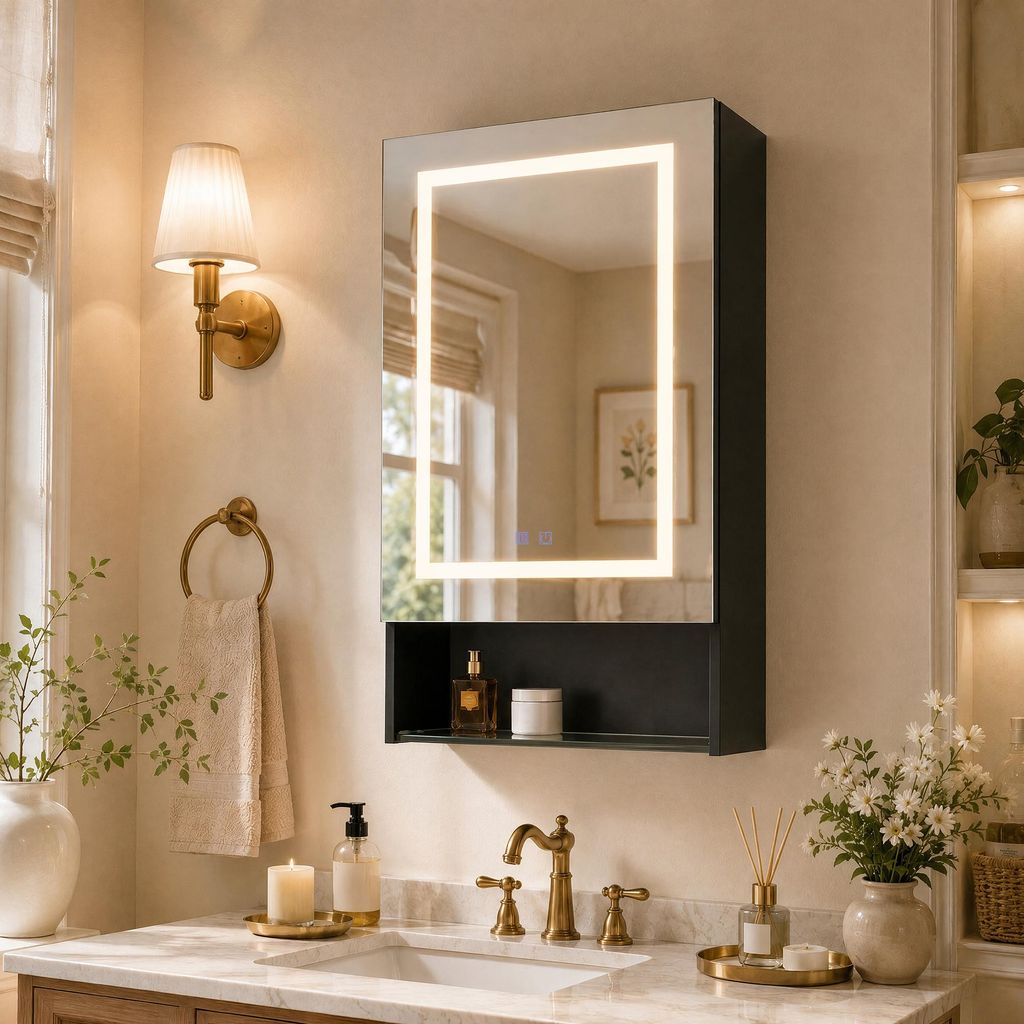 INONEFT Spiegelschrank Bad mit LED Beleuchtung, badezimmer Produktbild 