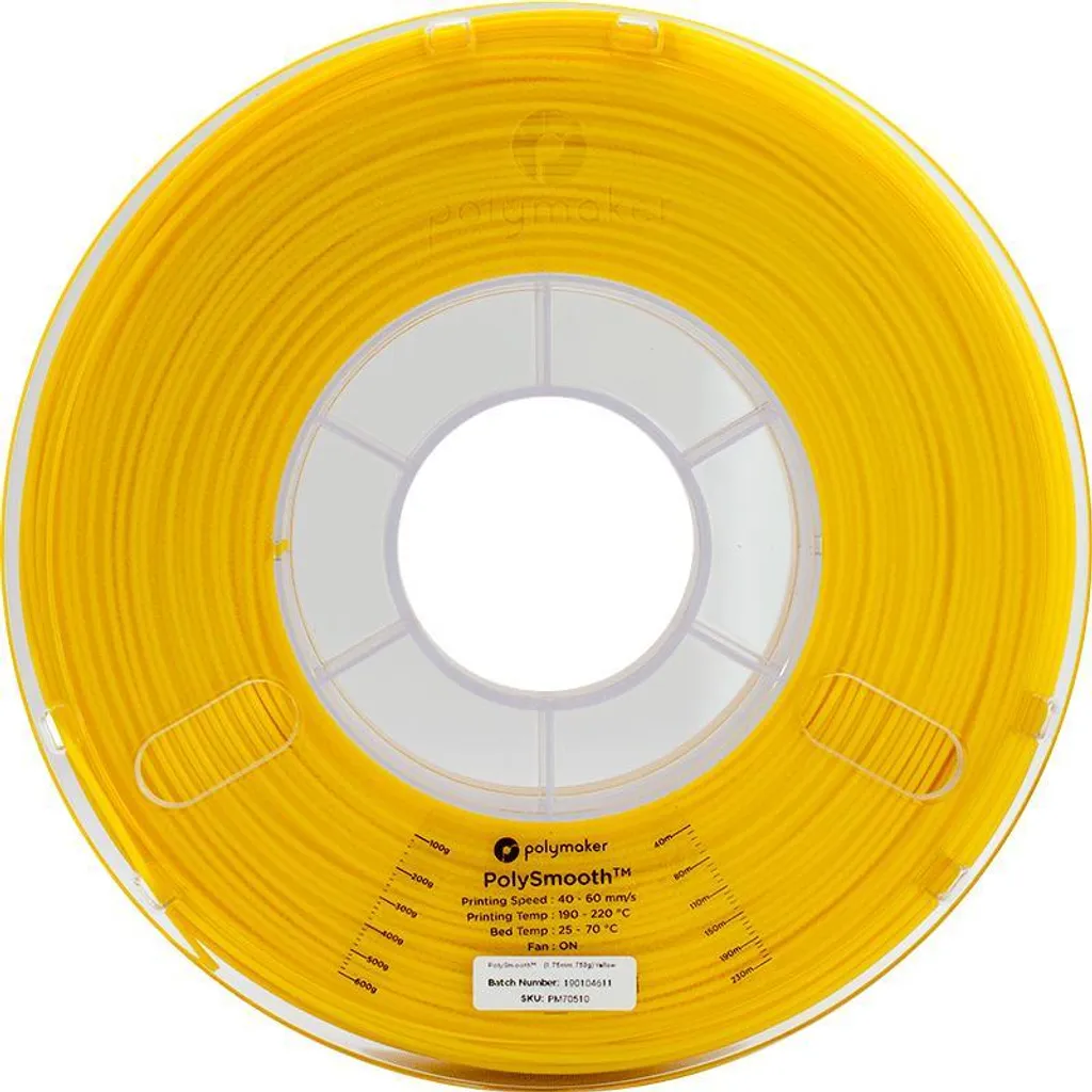 Filament 3D PolySmooth PVB Polissable Jaune 1.75 mm Polymaker 750g