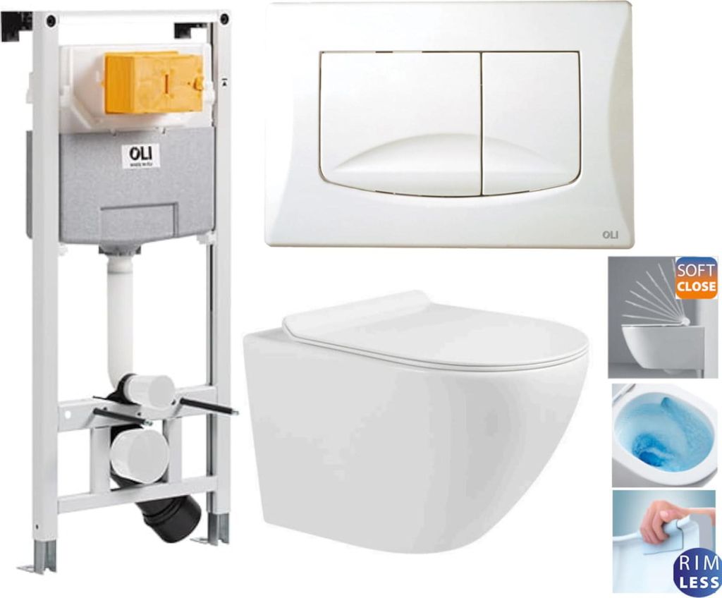 Domotechnika | Wc Set 4In1 - Premium Keramik - 48X37X37 Cm - Spülrandlos - Soft Close Duroplast