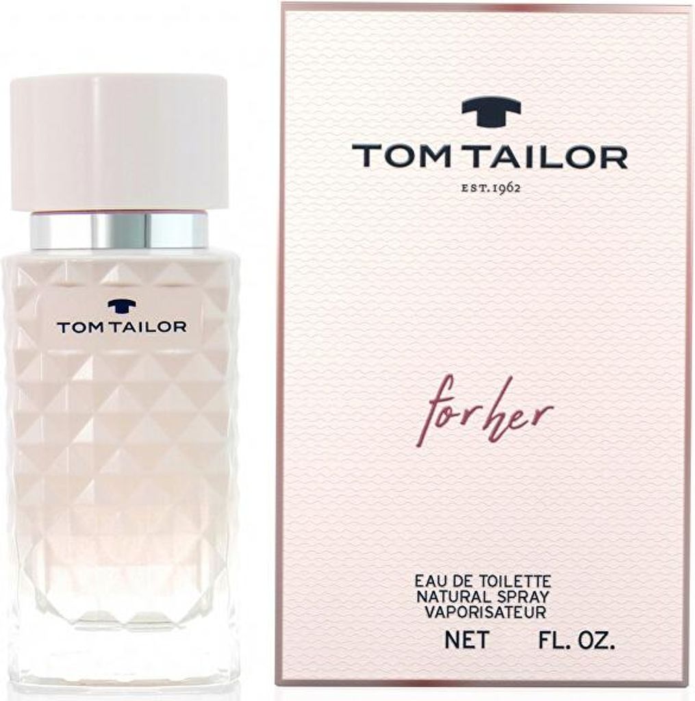 A perfume bottle and its packaging are displayed side-by-side against a white background.