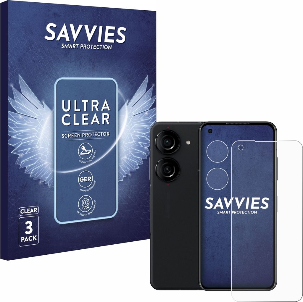 6x Für ASUS ZenFone 10 (Display+Kamera) Schutzfolie Savvies Displayschutz Display Schutz Folie Klar Transparent