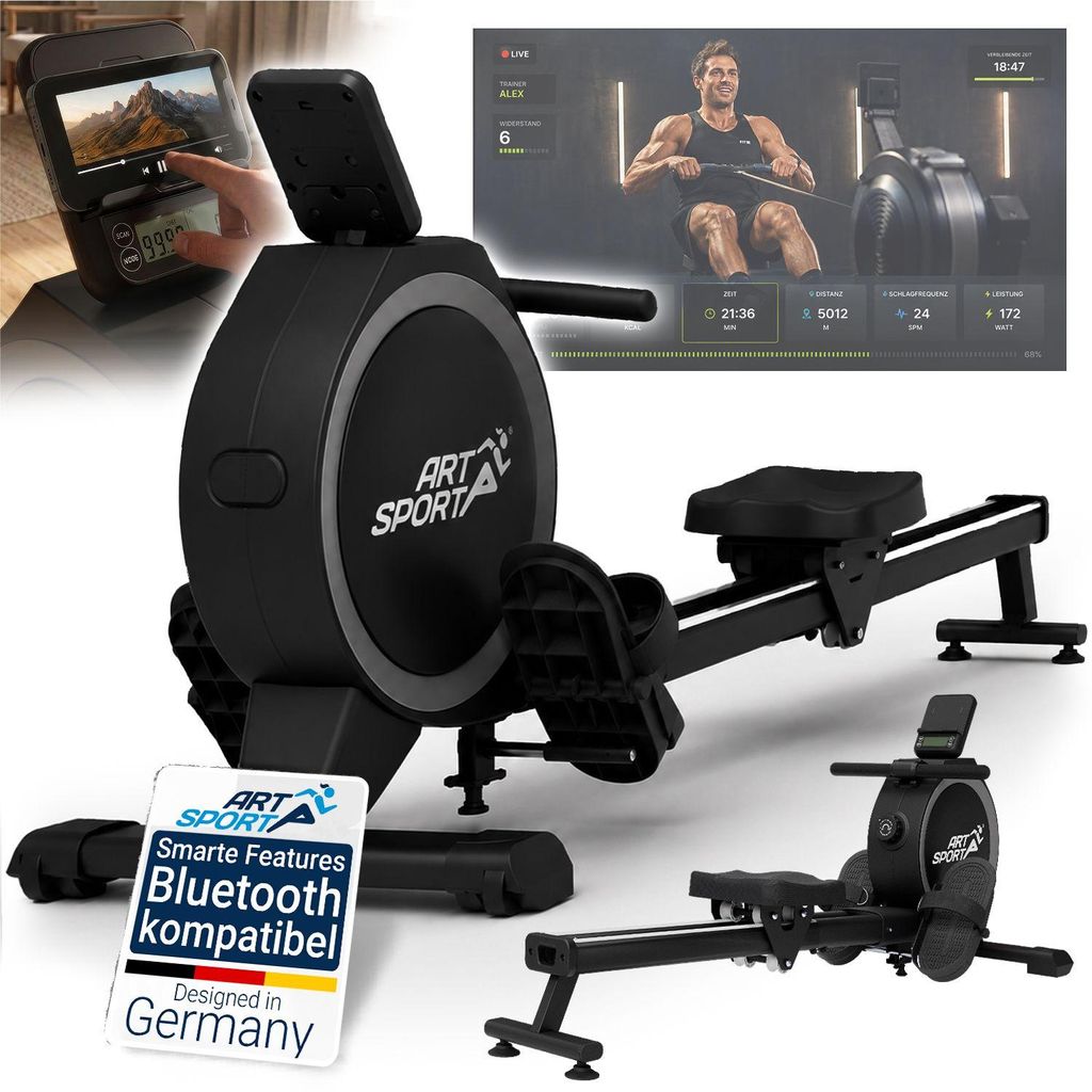 ARTSPORT® Rudergerät Row Master - schwarz, magnetisch mit Produktbild 