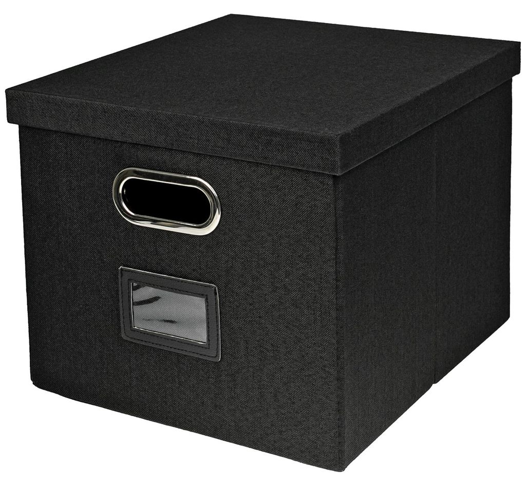 Aufbewahrungsbox für Hängeregister passend für Kallax im DIN A4 Format in Schwarz