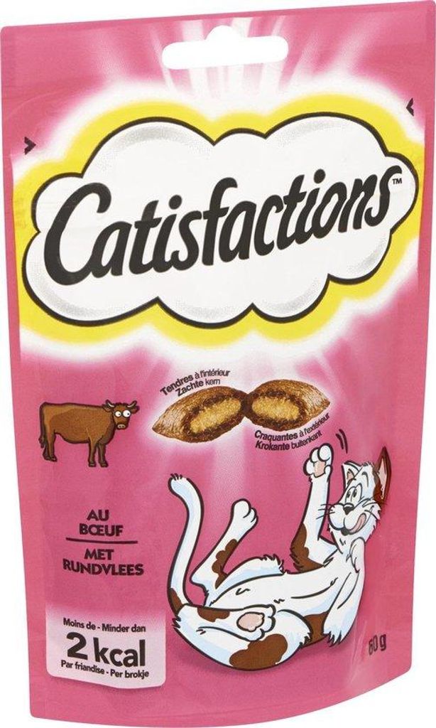 Catisfactions Katzensnacks - Rind - Katzensnack - 60 g - 1 Beutel