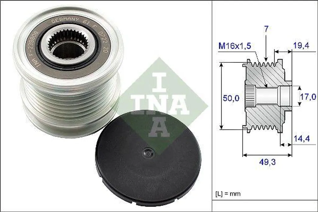 Poulie d'alternateur débrayable INA OE 05175811AA pour Mercedes Vito