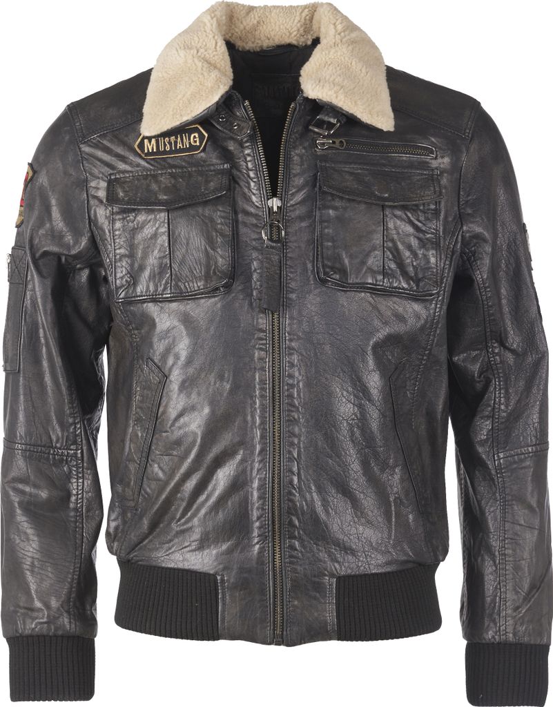 Mustang Lederblouson Karlstad Herren dark brown L