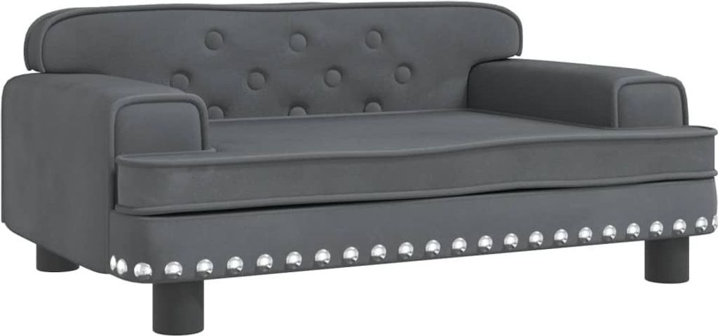 vidaXL Legowisko dla psa ciemnoszare 70x45x30 cm aksamitne Zdjęcie produktu 