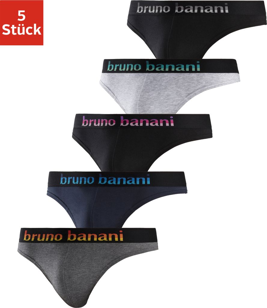 Bruno Banani String 5 -teilig navy-blau, schwarz-pink, Produktbild 