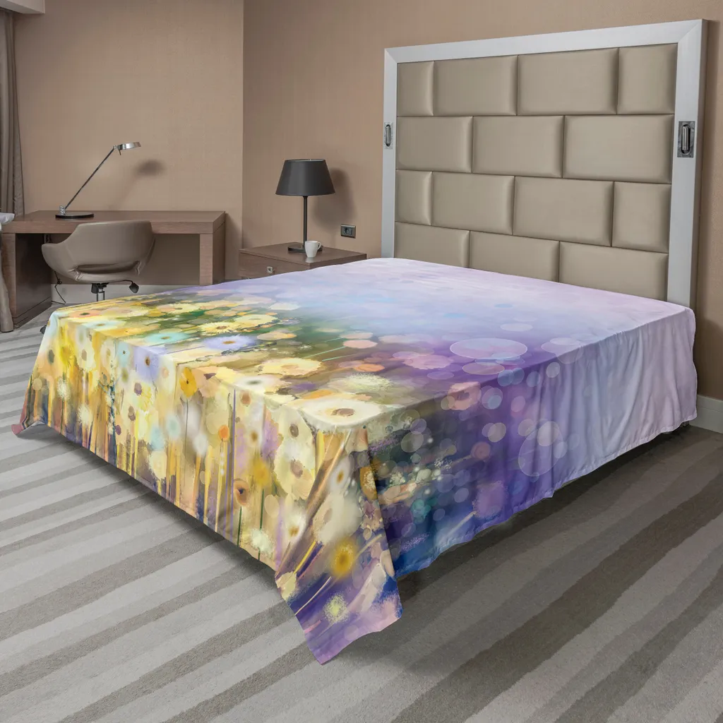 Lenzuolo Sopra Matrimoniale ABAKUHAUS Camomilla e Denti di Leone