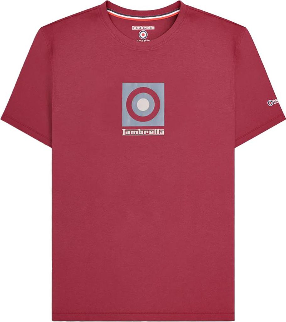 Lambretta - T-Shirt für Herren LB330 (XXL) (Burgunderrot)