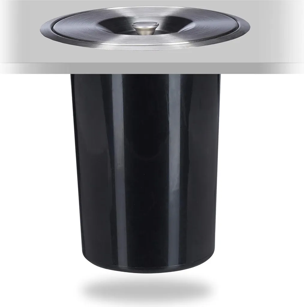 Collecteur de déchets encastrable en inox pour cuisine 295x265 mm