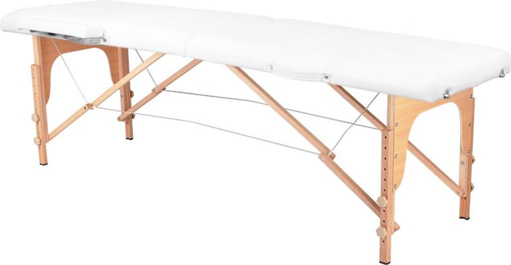 Klappbare Massageliege aus Holz Balance 2 Segment weiß