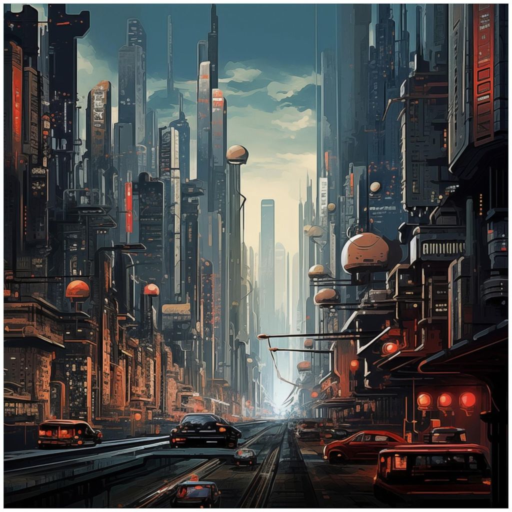 Wallario Memoboard Magnettafel aus Glas, Größe 50 x 50 cm, Motiv Technologie-Metropole