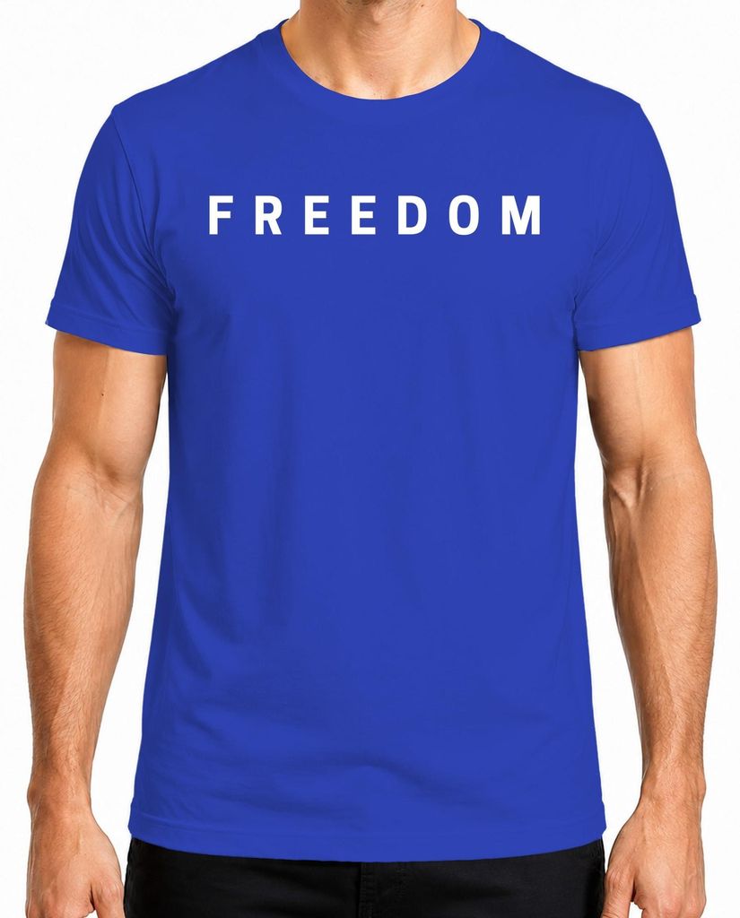 Camiseta azul, talla XL, con el texto "Freedom Charlie Kirk Imagen del producto 