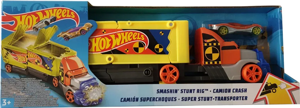 Camion Transporteur Hot Wheels Super Stunt avec Rampe de Lancement