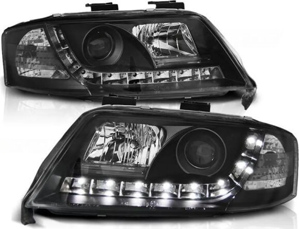 Phares LED Audi A6 4B 2001-2004 avec feux de jour design noir C5