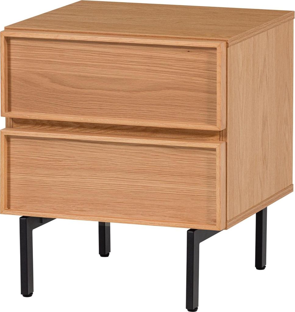 tours kommode/ nachttisch 2 schubladen melamine/mdf natur