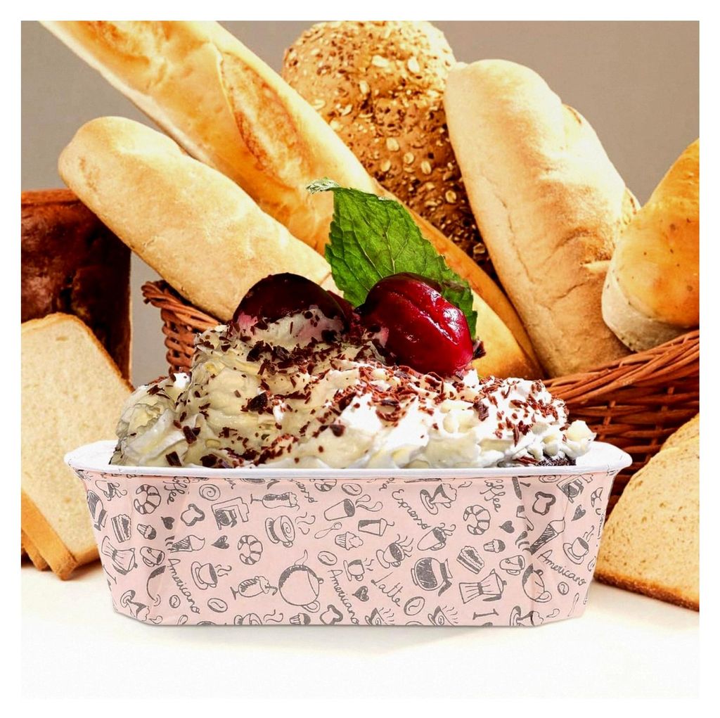 50 Stück Backform für Kuchen, Papier, Rechteckig, Nicht Stäbchen