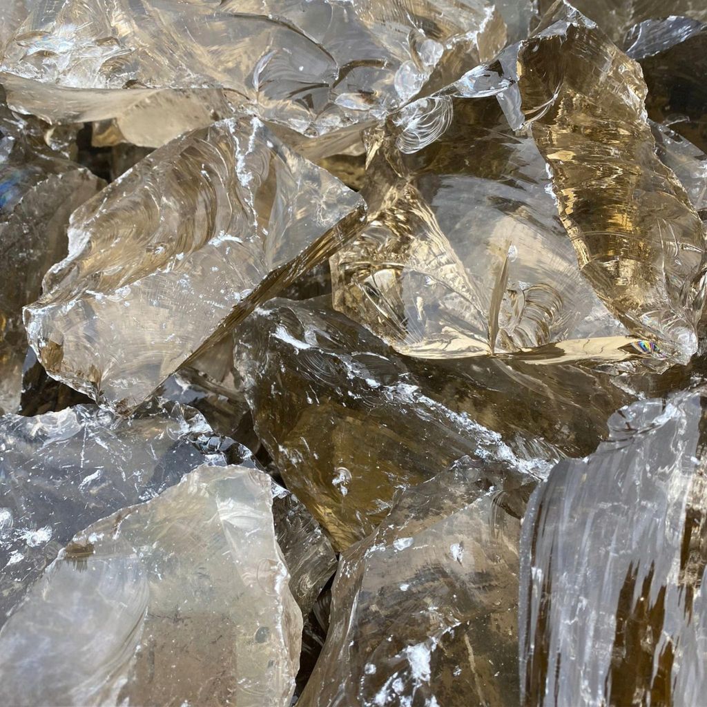 Champagnerfarbene Glasbrocken 10–20 cm 5 kg – Dekoglas für Produktbild 