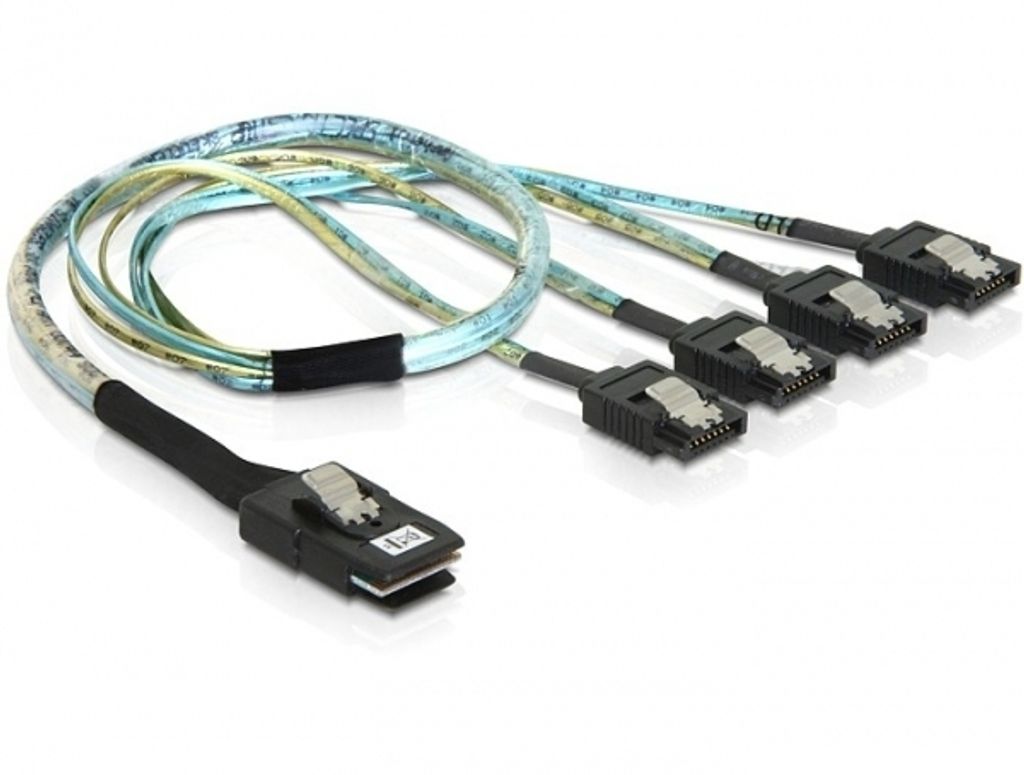 DeLOCK Cable mini SAS 36pin > 4x SATA metal (SFF 8087 > 4x SATA) 50cm, 0,5 m