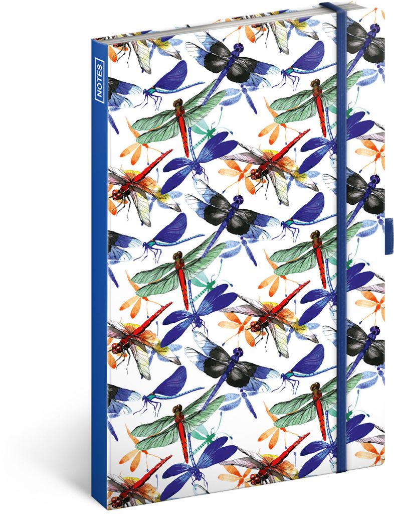 Notizbuch mit Gummiband liniert - Notizblock für Frauen und Mädchen - Tagebuch Journal Notebook für Schule und Arbeit (Libellen)