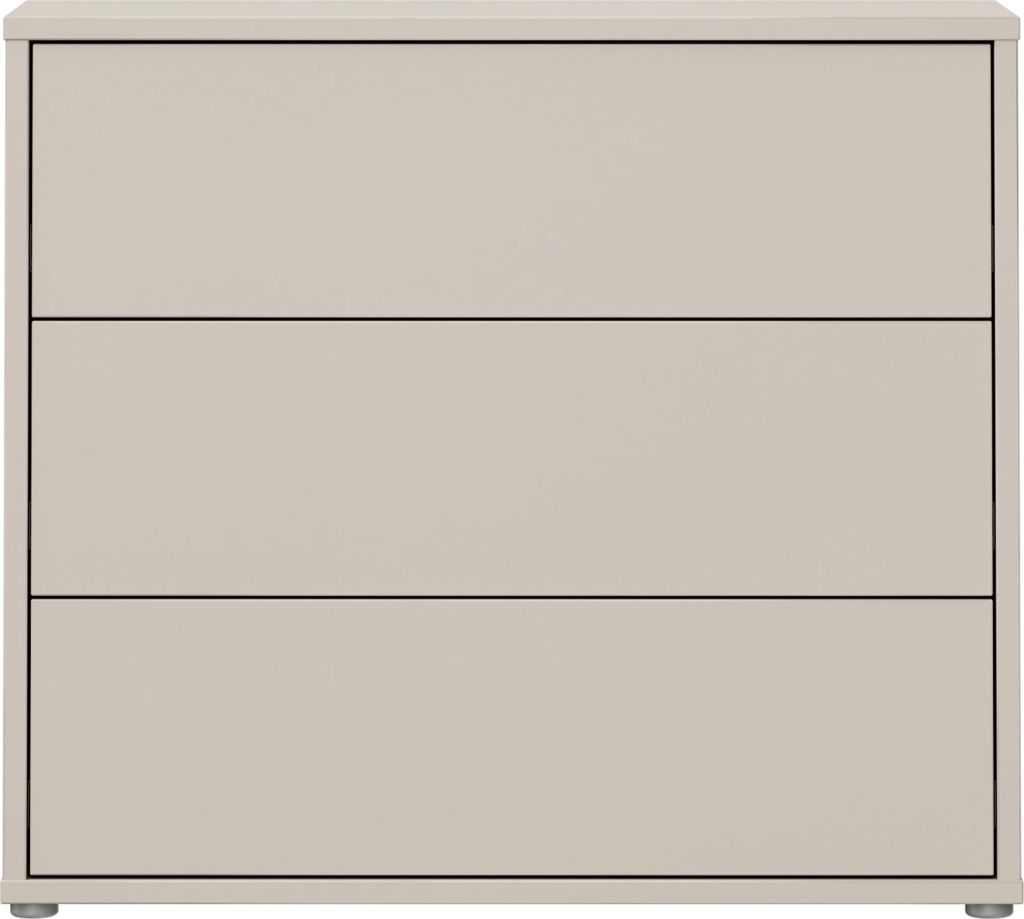 Forte ALICE SPRINGS Kommode 100, moderne Kommode mit 3 Schubladen, Schlafzimmer, Wohnzimmer, Holzwerkstoff, Kaschmir Beige, 94,8 cm breit x 83,1 cm...