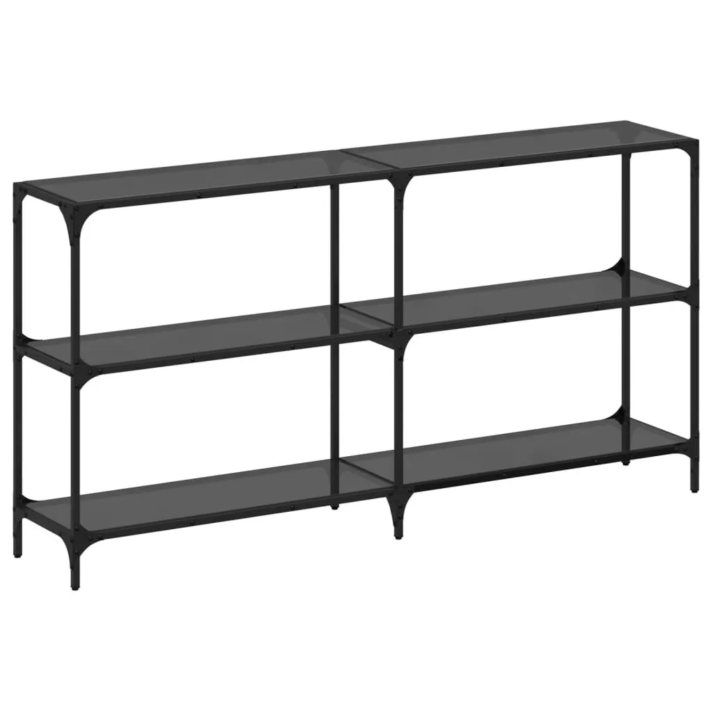 SYFAX™ Consolle di Lusso in Vetro Nero 158x30cm - Arredo Contemporaneo